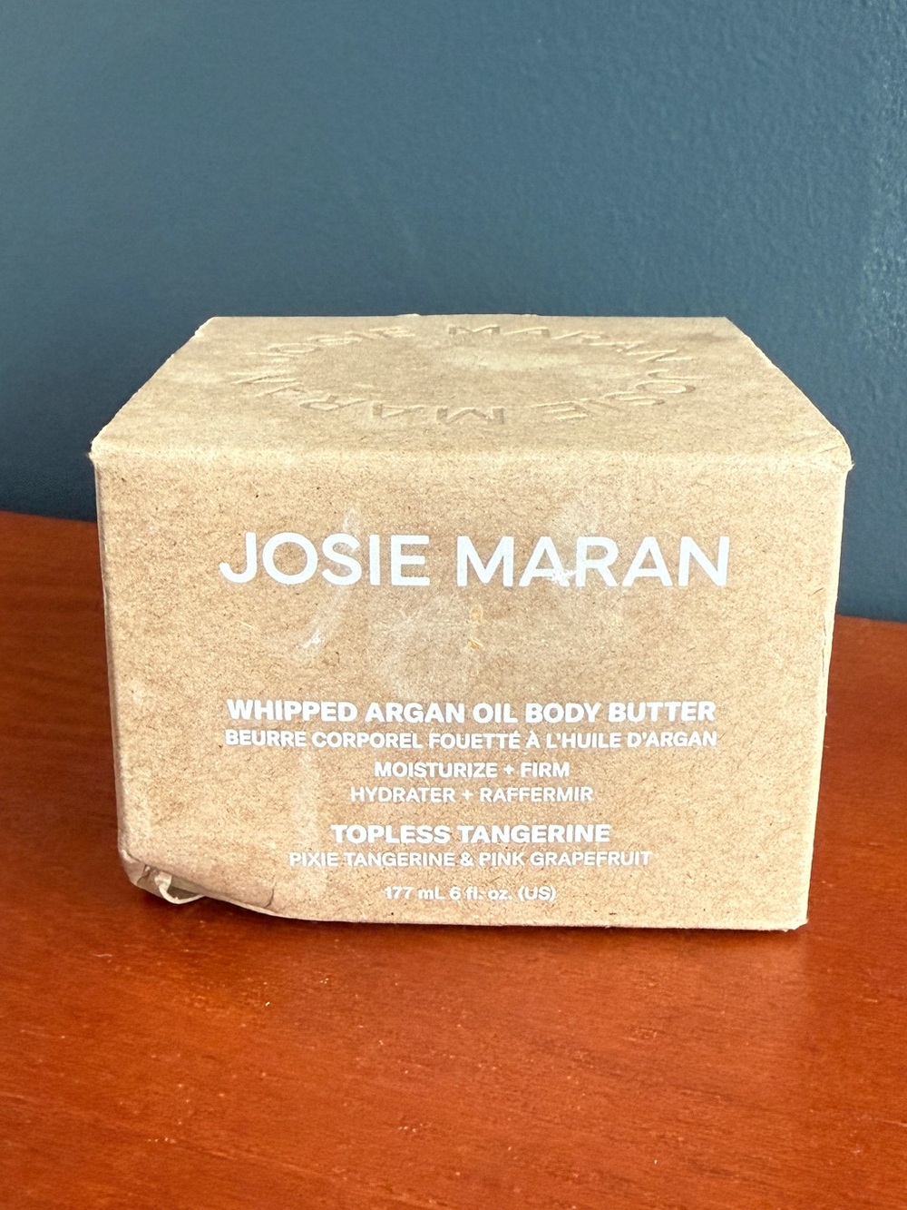 New in Box JOSIE MARAN Whipped Argan Oil Body Butter - Topless Tangerine